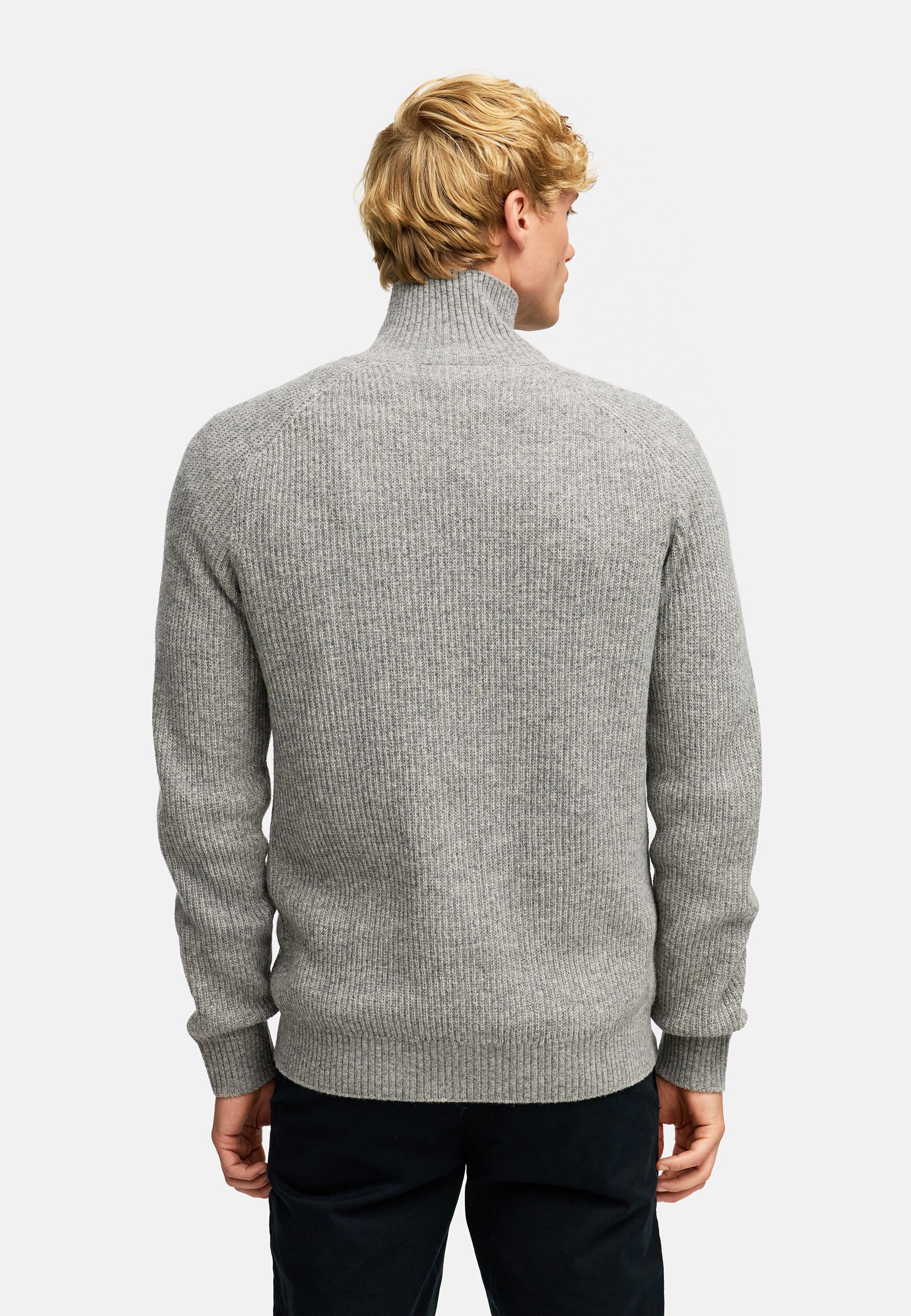 KRONSTADT | Men's Cardigan KSDorsey Knit Zip Cardigan Lt Grey Mix