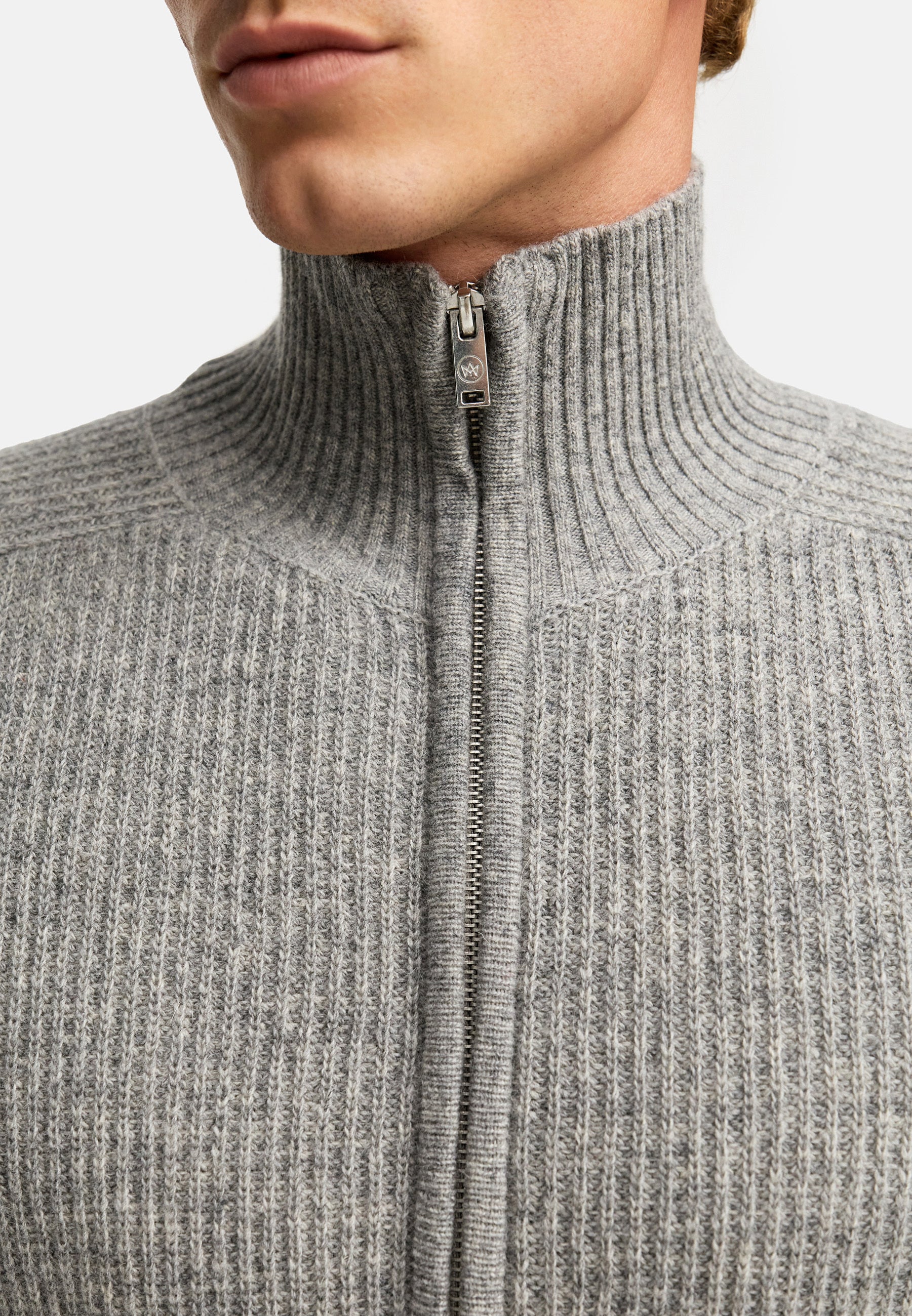 KRONSTADT | Men's Cardigan KSDorsey Knit Zip Cardigan Lt Grey Mix