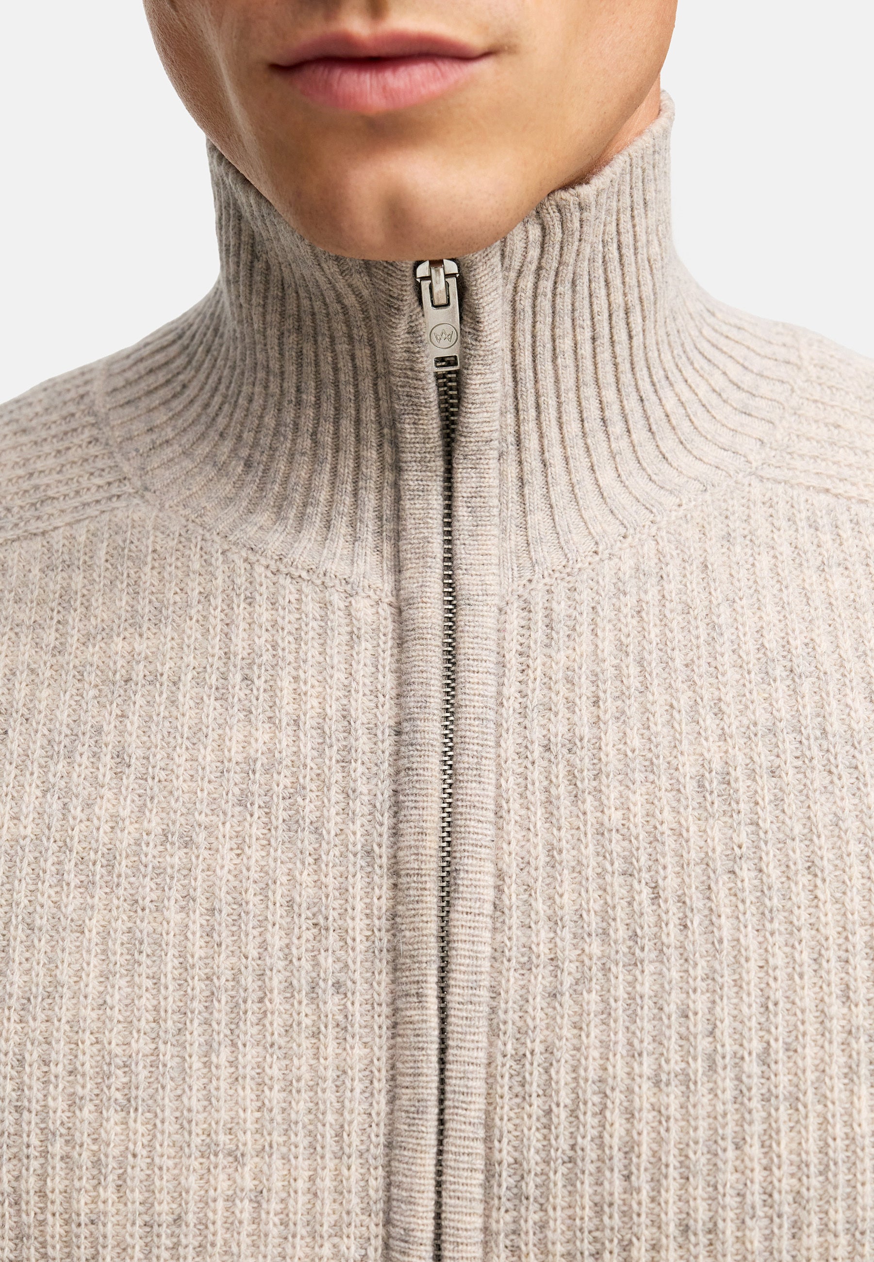 KRONSTADT | Men's Cardigan KSDorsey Knit Zip Cardigan Stone mix