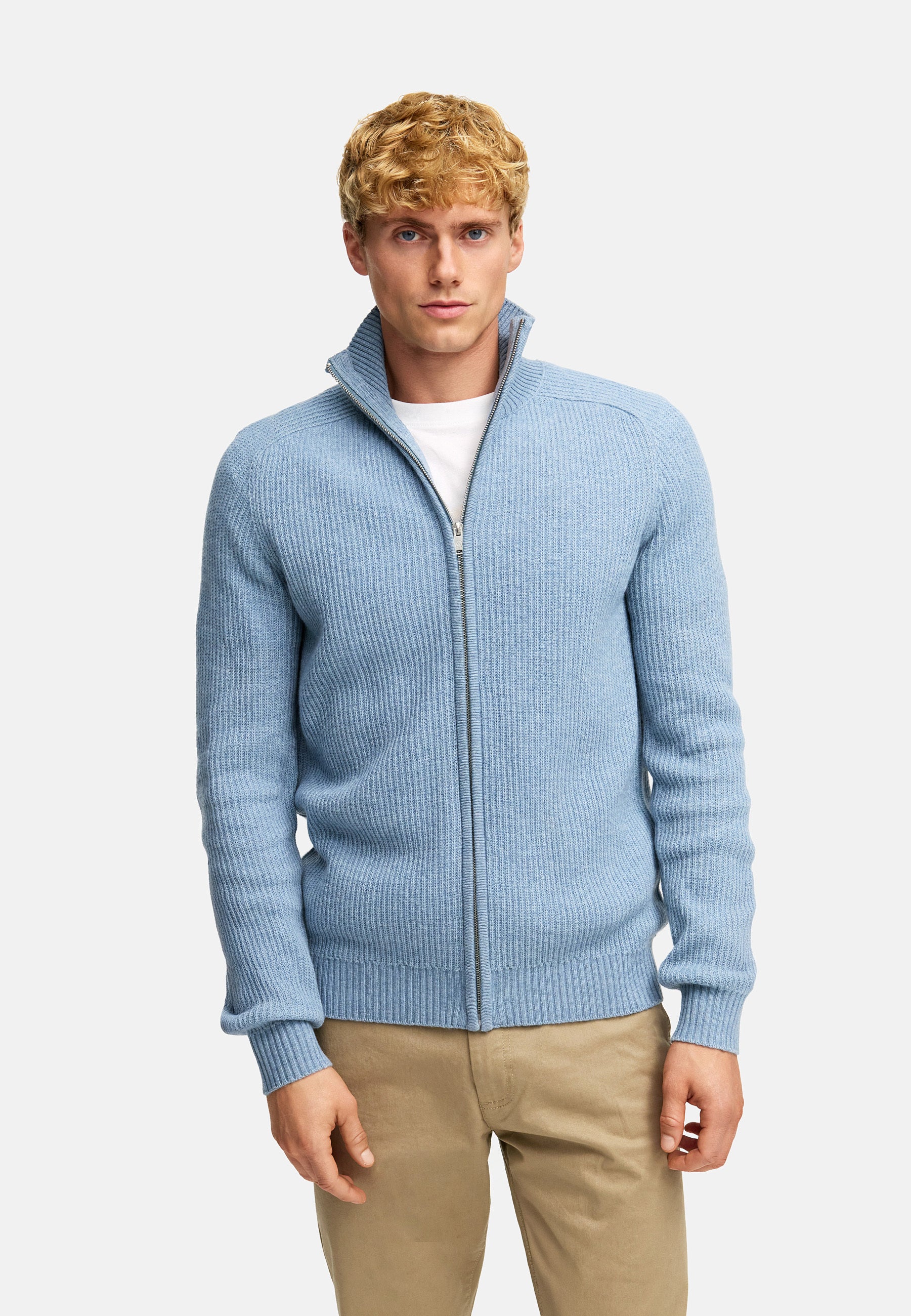 KRONSTADT | Men's Cardigan KSDorsey Knit Zip Cardigan Blue Shadow