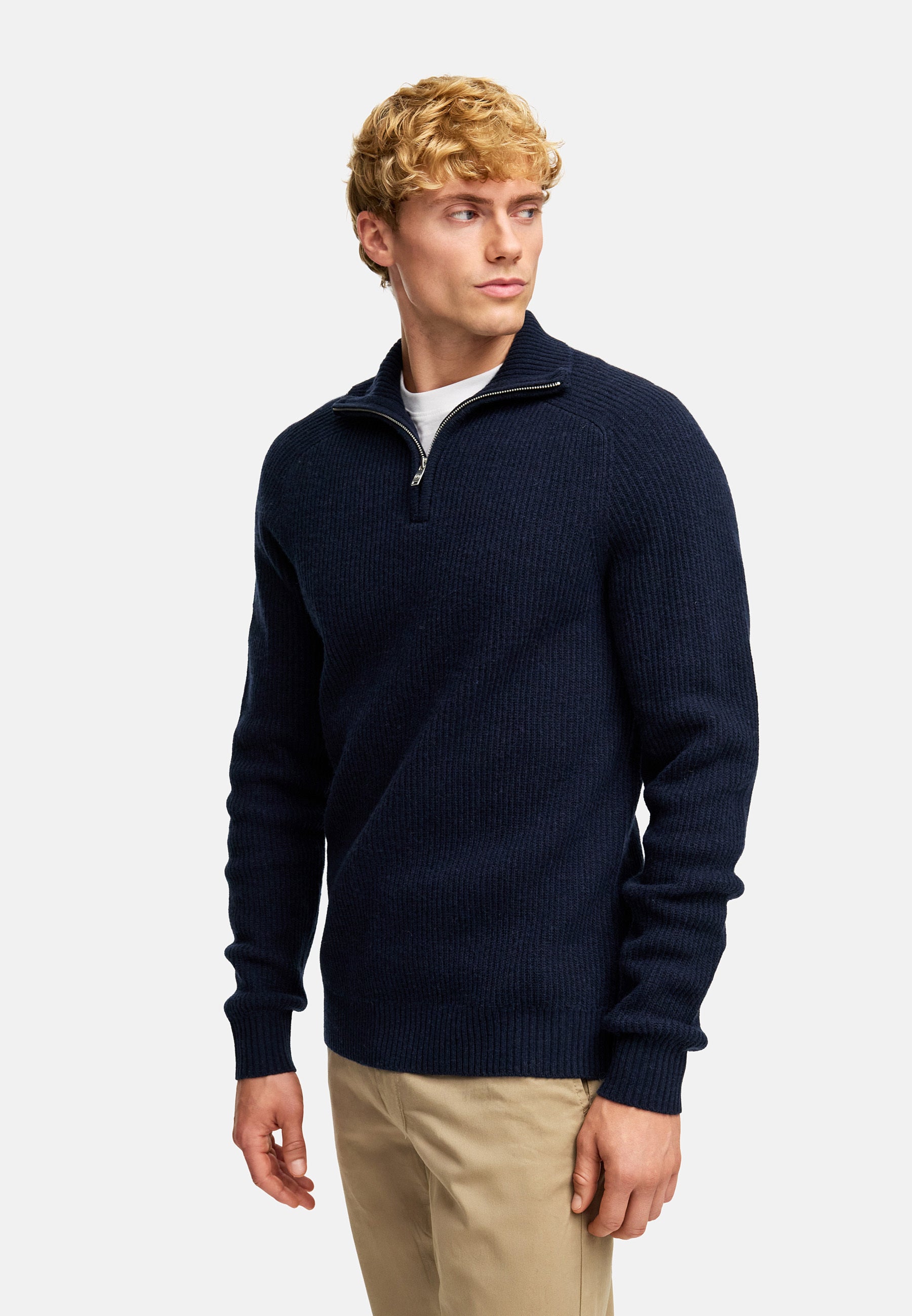 KRONSTADT | Men's Knitted Sweater KSDorsey Knit Half Zip Sky