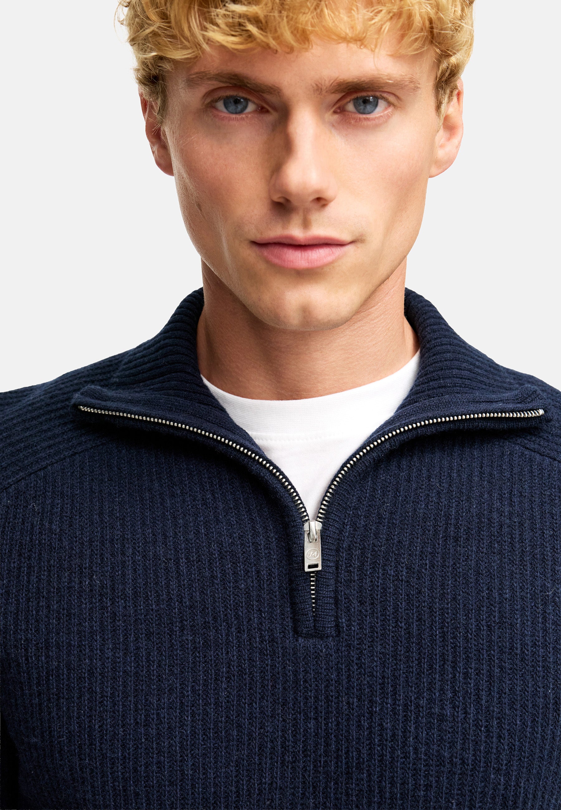 KRONSTADT | Men's Knitted Sweater KSDorsey Knit Half Zip Sky