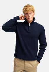 Strickpullover KSDorsey half zip knit Sky Captain