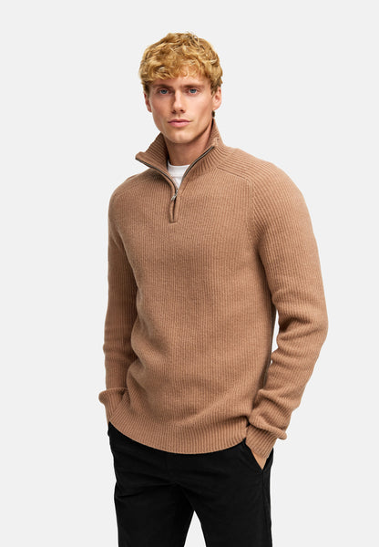 KRONSTADT | Men's Knitted Sweater KSDorsey Knit Half Zip Woodsmoke