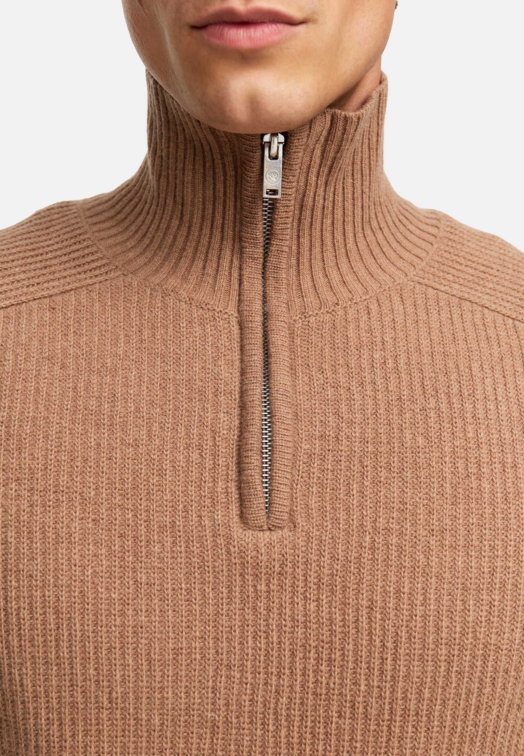 KRONSTADT | Men's Knitted Sweater KSDorsey Knit Half Zip Woodsmoke