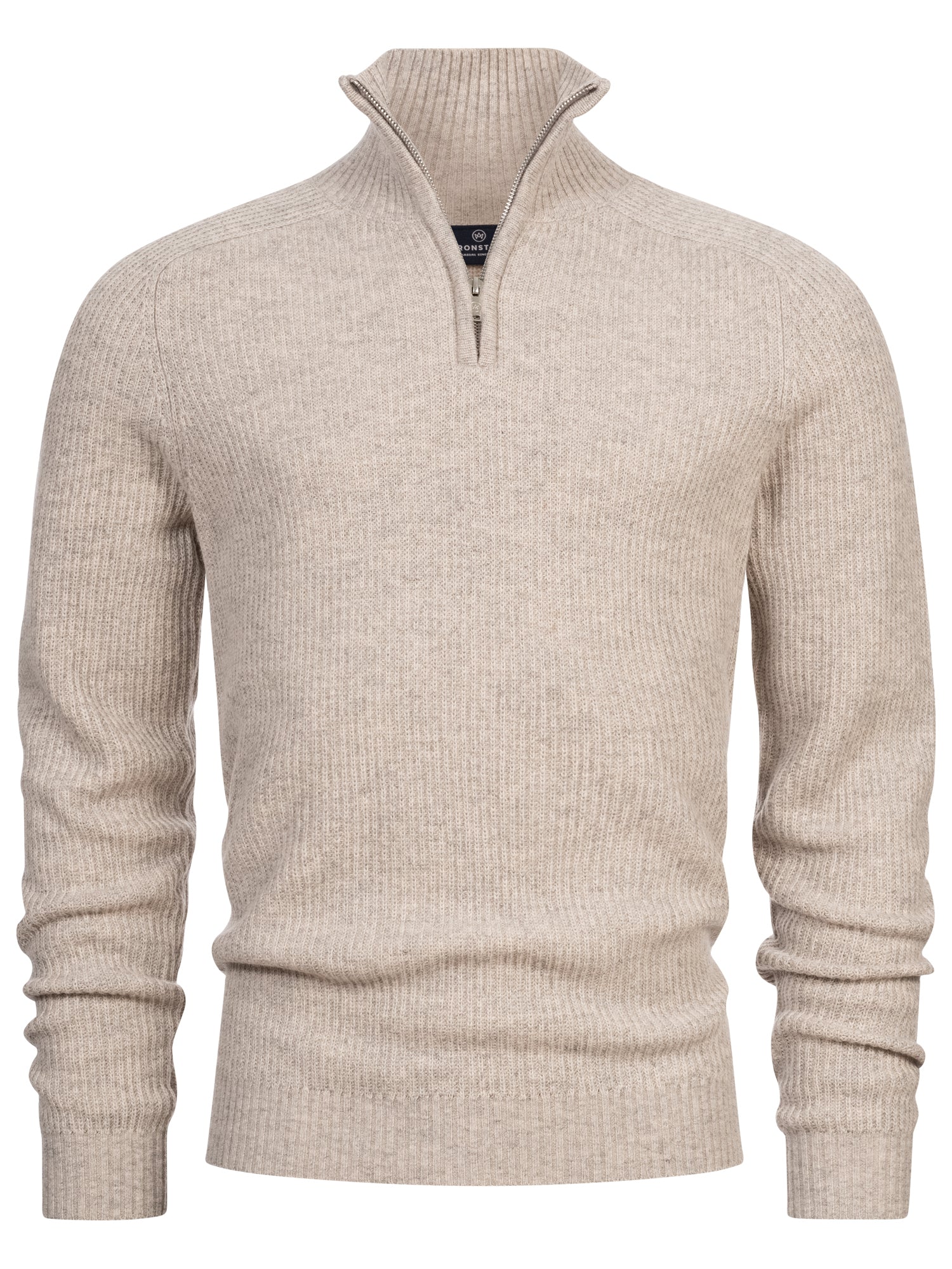 KRONSTADT | Men's Knitted Sweater KSDorsey Knit Half Zip Stone mix
