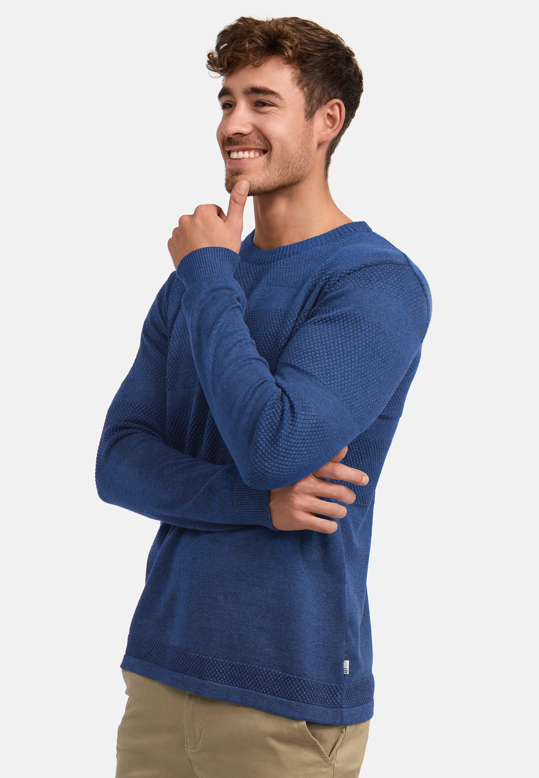 KRONSTADT | Men's Knitted Sweater KSHannes Federal Blue Mix