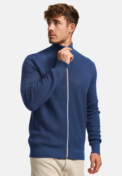 KRONSTADT | Men's Cardigan KSErik Zip Federal Blue Mix – Kronstadt
