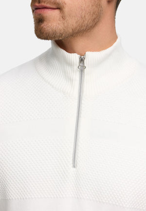 Strickpullover KSHannes Half-Zip Snow White Produktbild