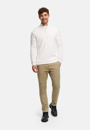 Strickpullover KSHannes Half-Zip Snow White Produktbild