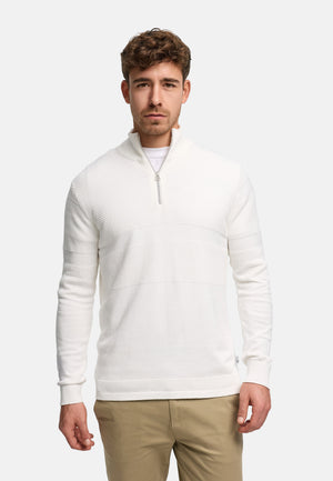Strickpullover KSHannes Half-Zip Snow White Produktbild