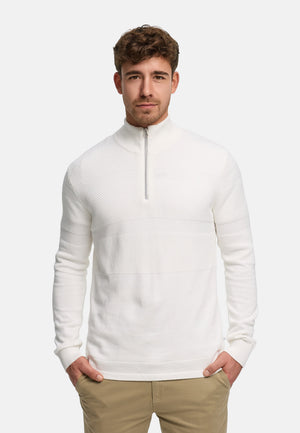Strickpullover KSHannes Half-Zip Snow White Produktbild
