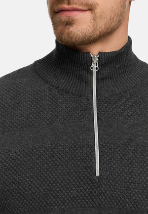 Strickpullover KSHannes Half-Zip Charcoal Mix Produktbild