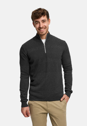 Strickpullover KSHannes Half-Zip Charcoal Mix Produktbild