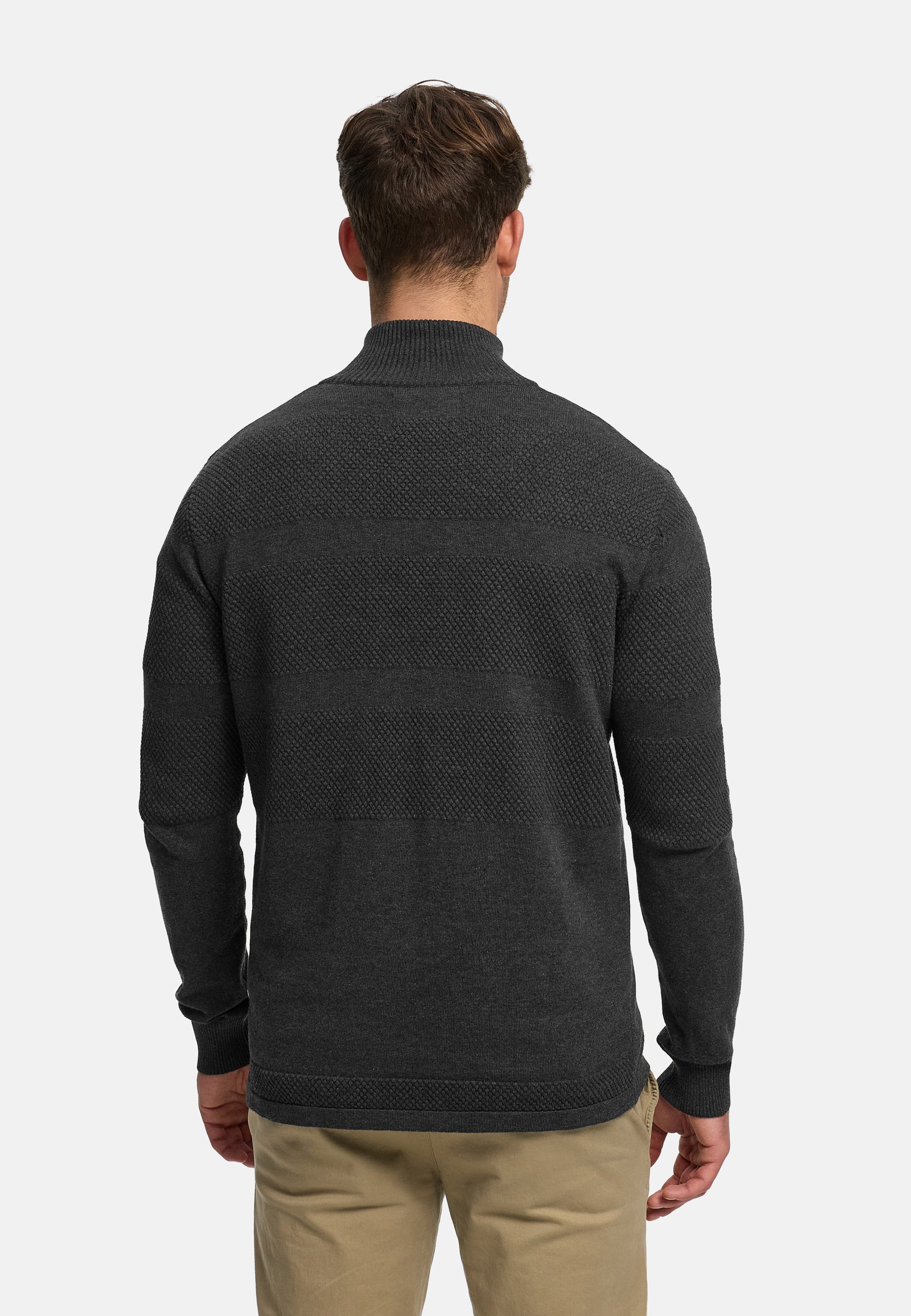 Strickpullover KSHannes Half-Zip Charcoal Mix Produktbild