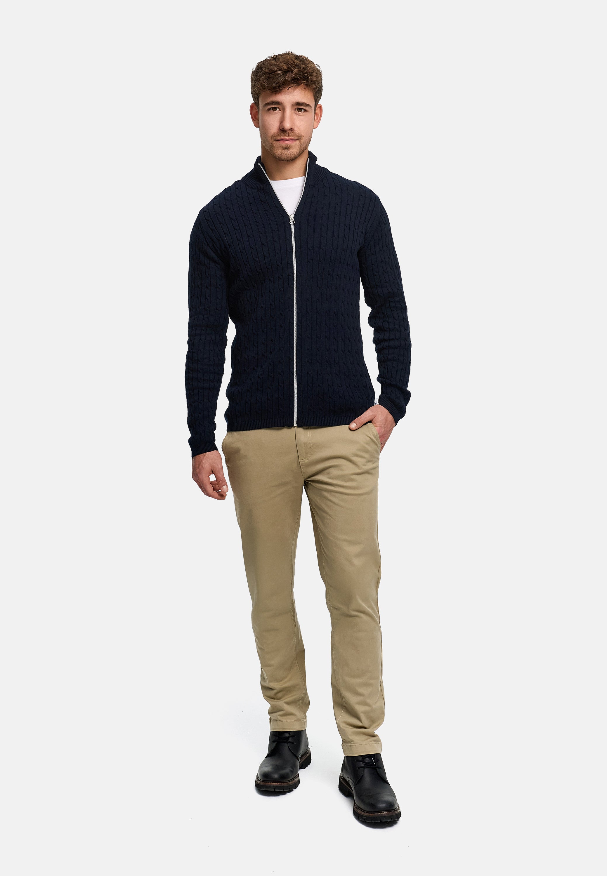 Strickjacke KSCable Zip Sky Captain