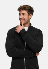Strickjacke KSCable Zip Black