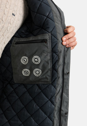 Winterjacke KSHarrington mit Kapuze Dk Grey Produktbild