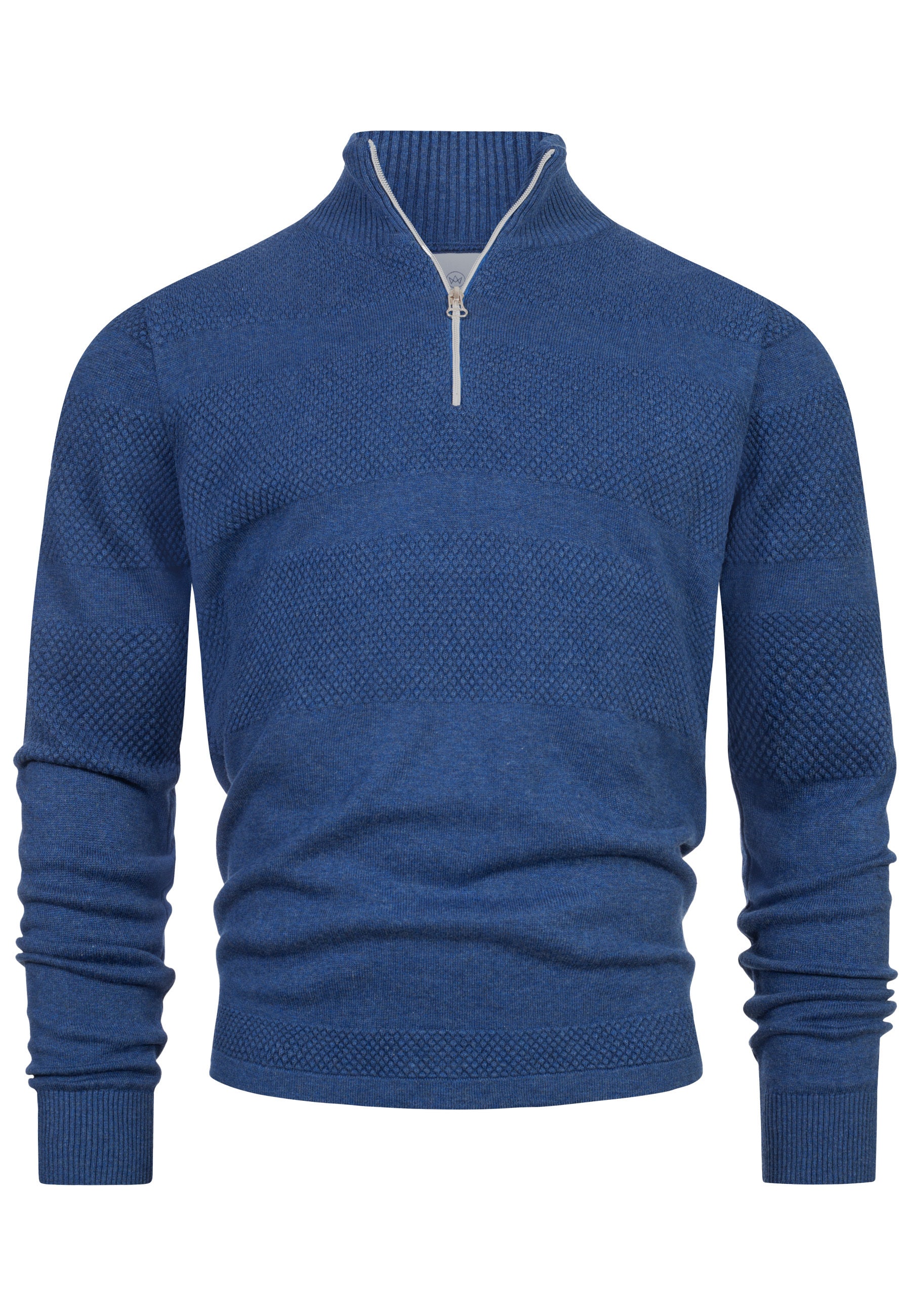 KRONSTADT | Men's Knitted Sweater KSHannes Half-Zip Federal Blue