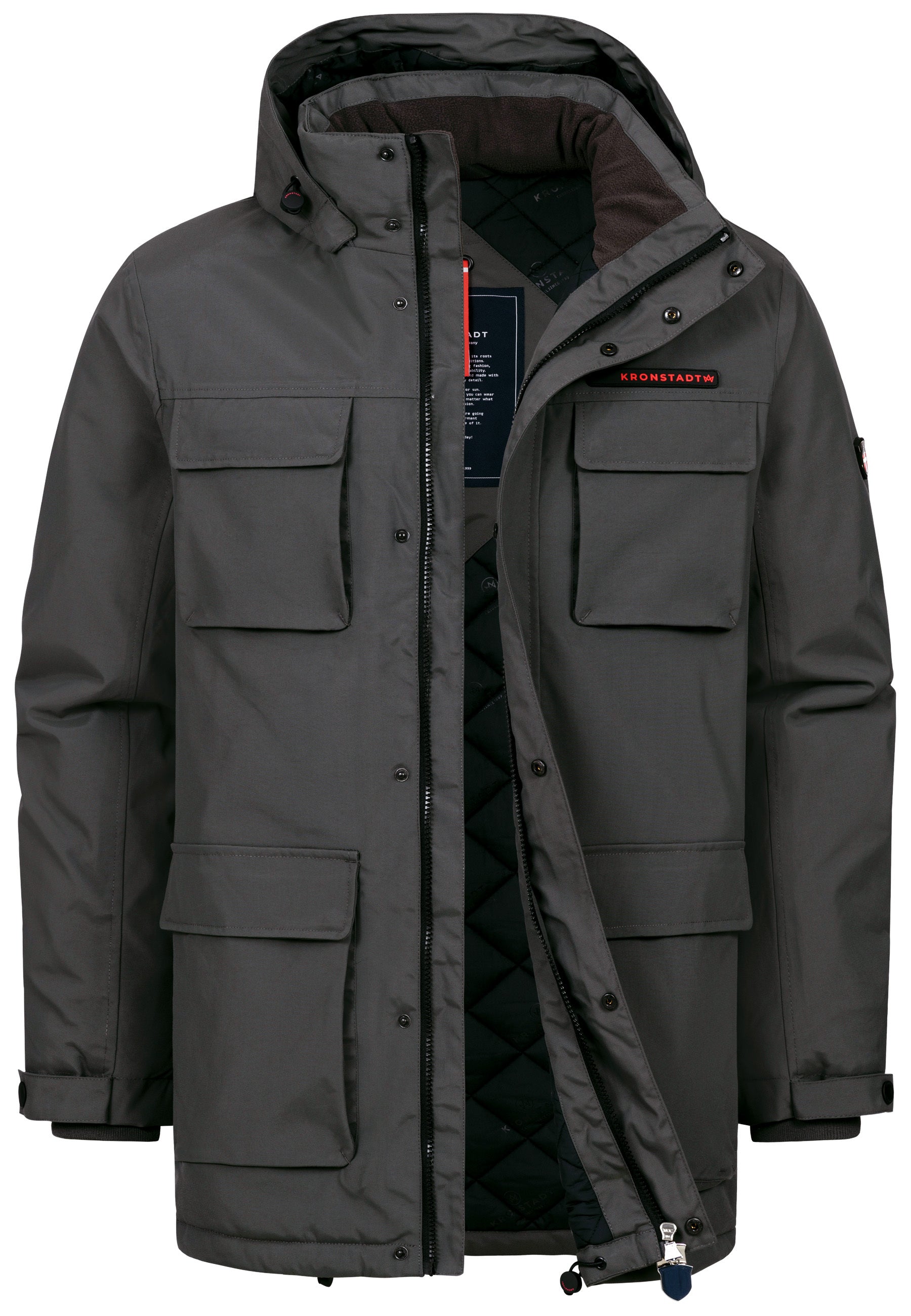 Winterjacke KSHarrington mit Kapuze Dk Grey Produktbild