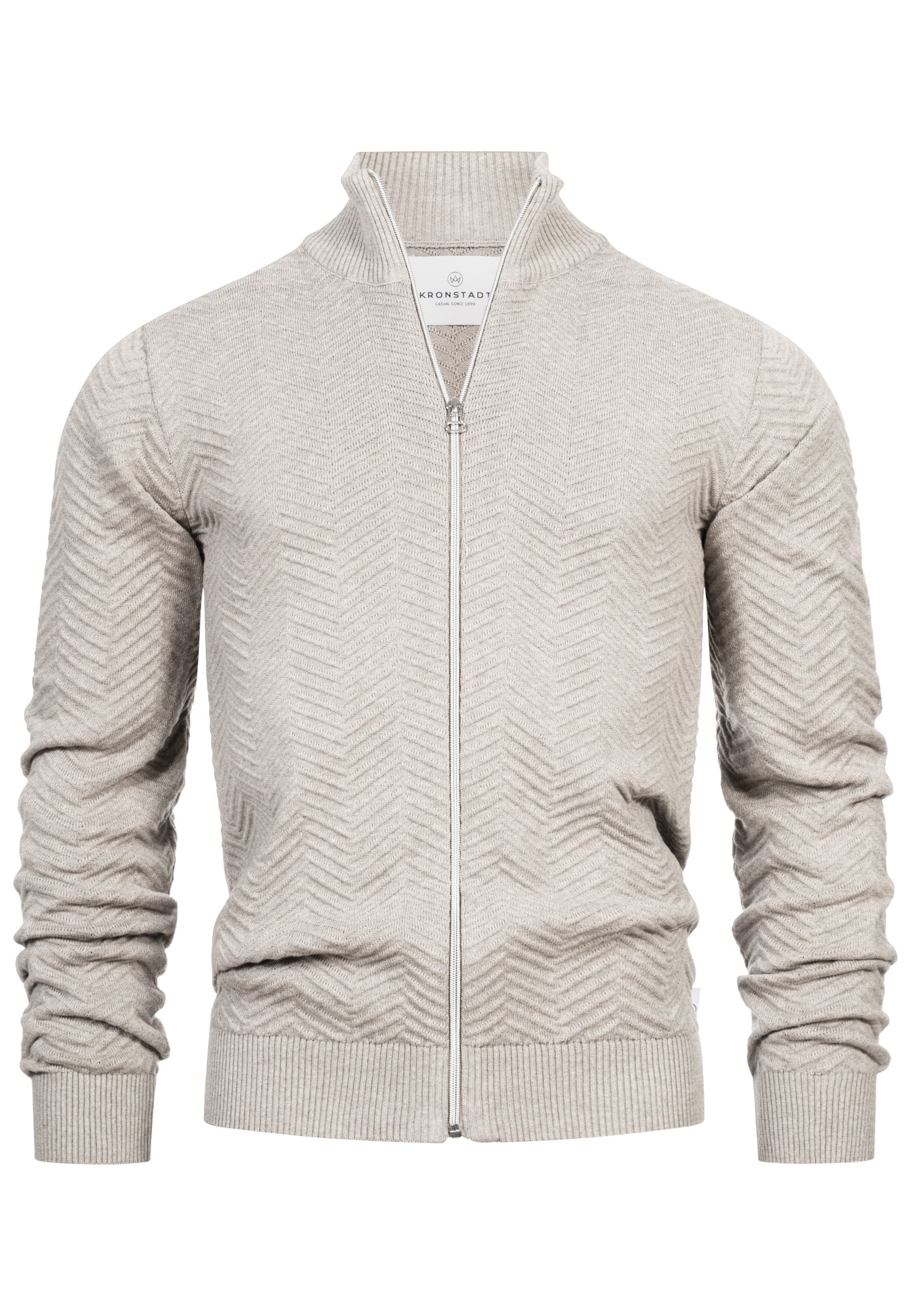 KRONSTADT | Men's Cardigan KSCarlo Zip Sand Mix – Kronstadt