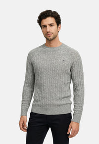 Strickpullover KSFlynn Strick Crew Neck Lt Grey Mix