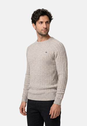 Strickpullover KSFlynn Strick Crew Neck Stone mix Produktbild