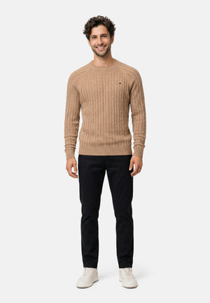 Strickpullover KSFlynn Strick Crew Neck Wood smoke Produktbild