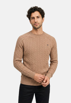 Strickpullover KSFlynn Strick Crew Neck Wood smoke Produktbild