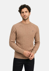 Strickpullover KSFlynn cabel crew neck knit Wood smoke