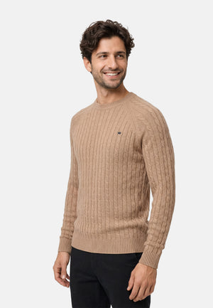 Strickpullover KSFlynn Strick Crew Neck Wood smoke Produktbild