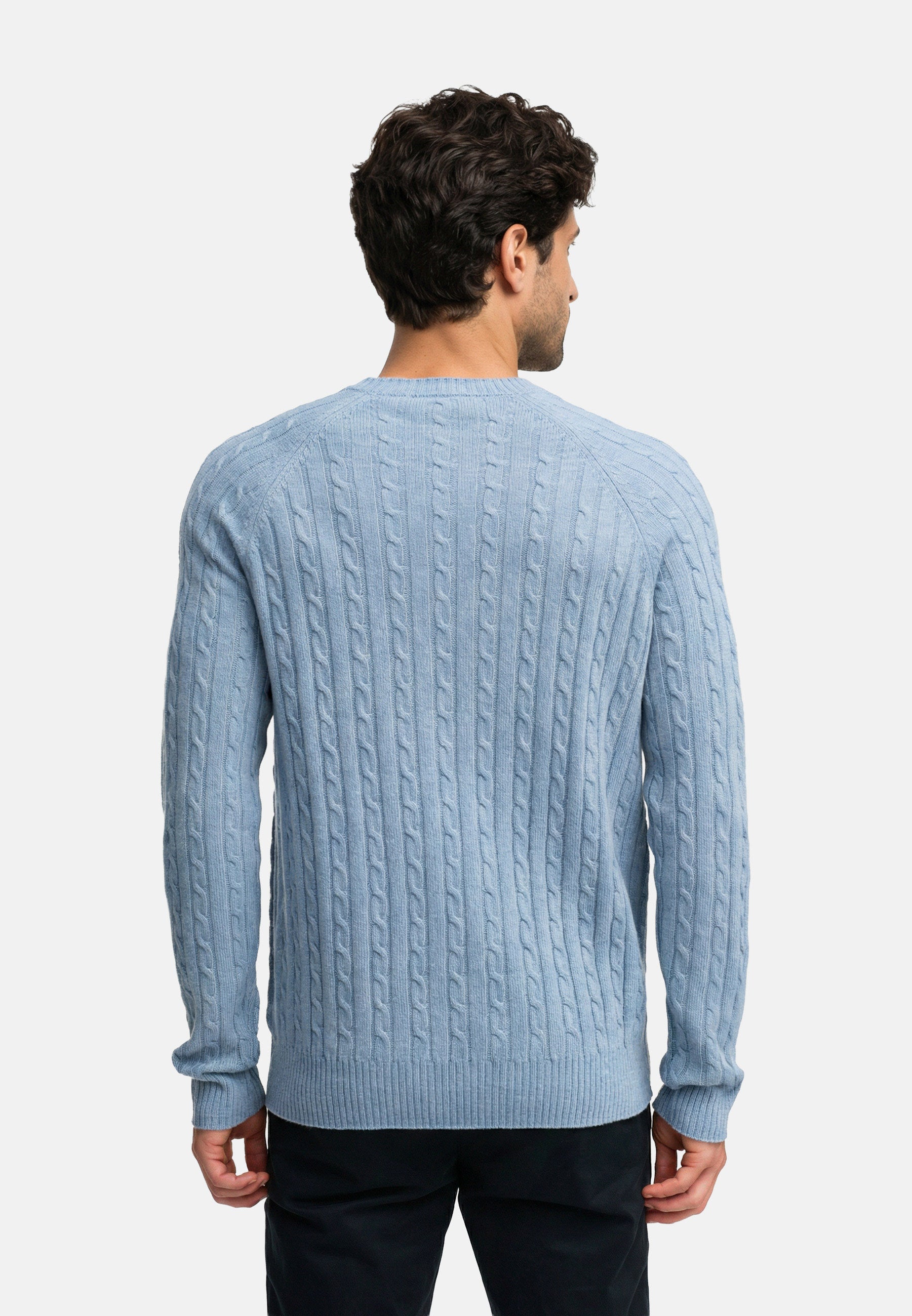 Strickpullover KSFlynn Strick Crew Neck Blue Shadow Mix Produktbild