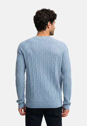 Strickpullover KSFlynn Strick Crew Neck Blue Shadow Mix Produktbild