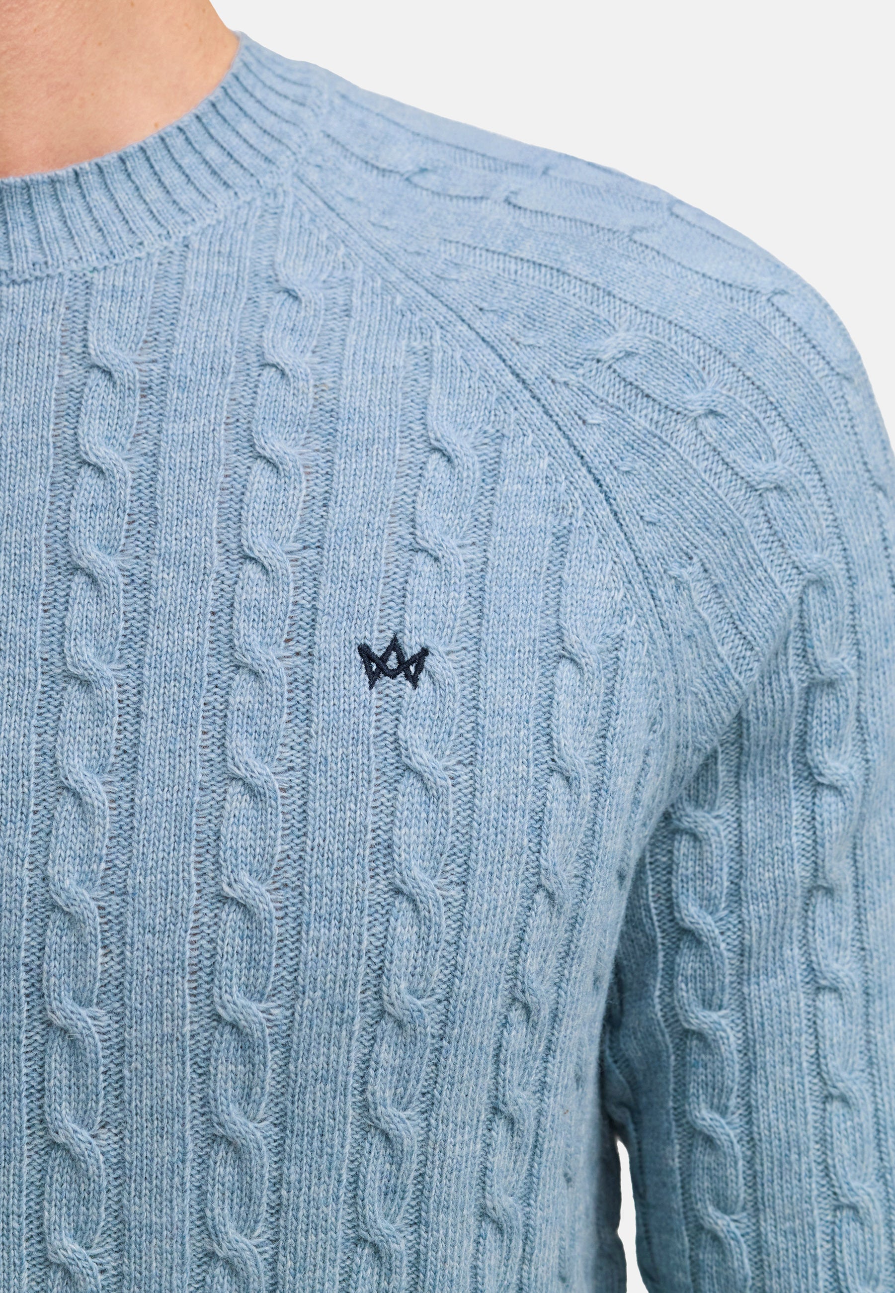 Strickpullover KSFlynn Strick Crew Neck Blue Shadow Mix Produktbild