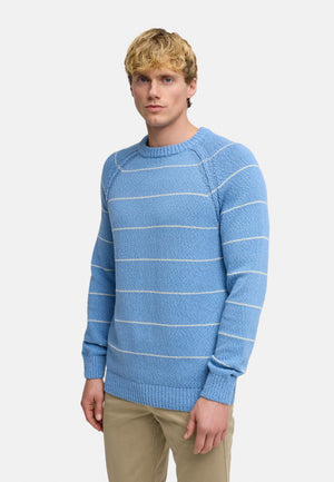 Strickpullover KSAdriel Strick Rundhals Blue Shadow Mix Produktbild