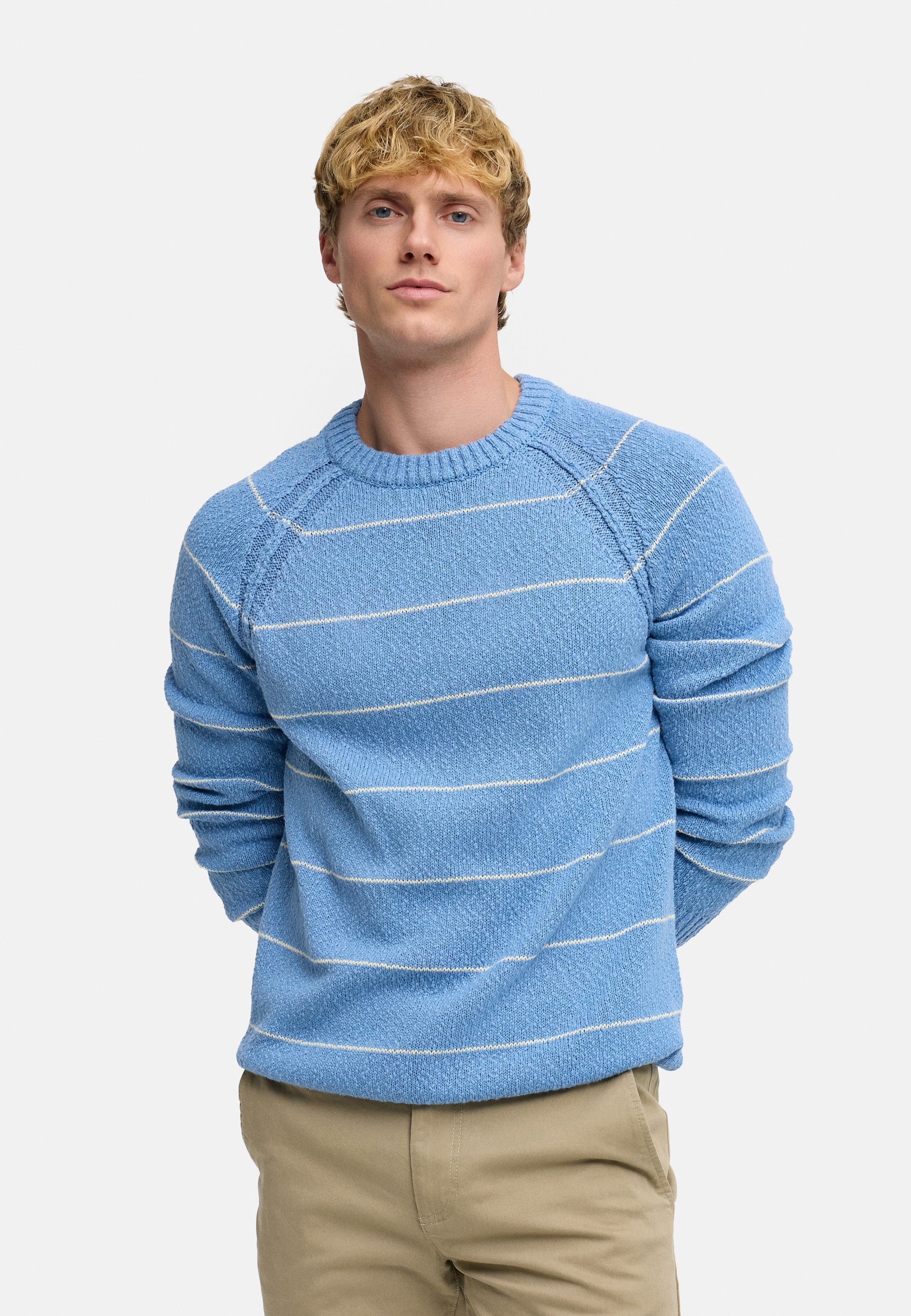 Strickpullover KSAdriel Strick Rundhals Blue Shadow Mix Produktbild