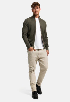Strickjacke KSErik Zip Army Mix Produktbild