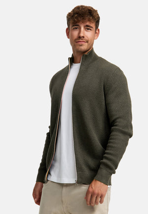 Strickjacke KSErik Zip Army Mix Produktbild