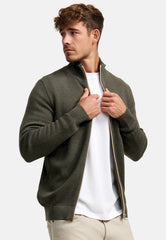 Strickjacke KSErik Zip Army Mix