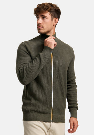 Strickjacke KSErik Zip Army Mix Produktbild