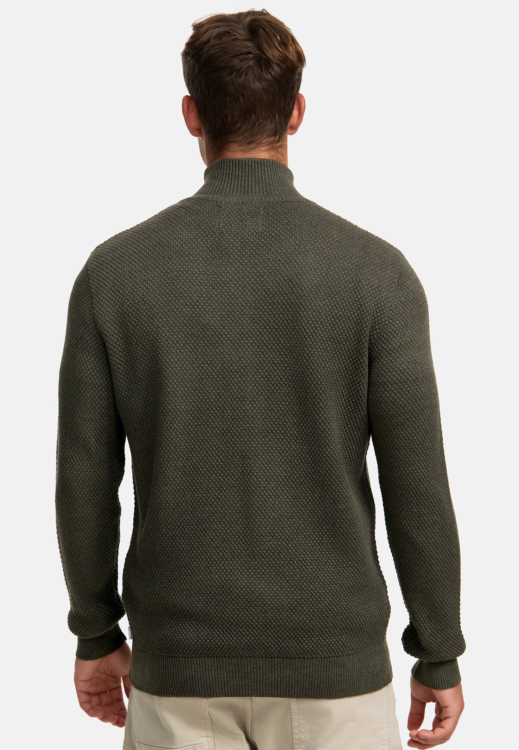 Strickjacke KSErik Zip Army Mix Produktbild