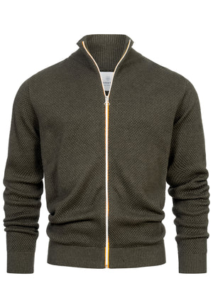 Strickjacke KSErik Zip Army Mix Produktbild