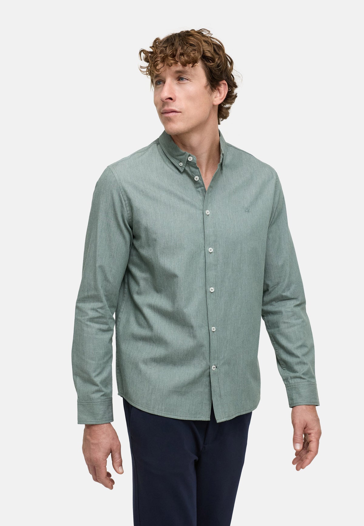 Hemd Langarm KSHarnmark Deep Lichen Green Produktbild