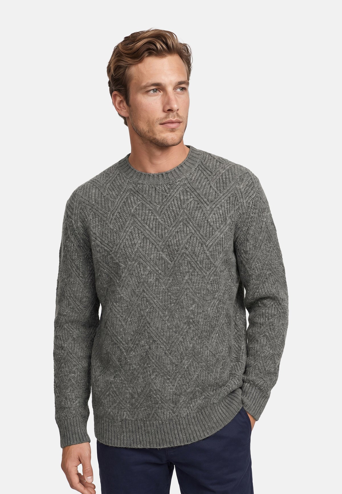 Knitted Sweater KSPollard Crew Neck Dark stone Mix