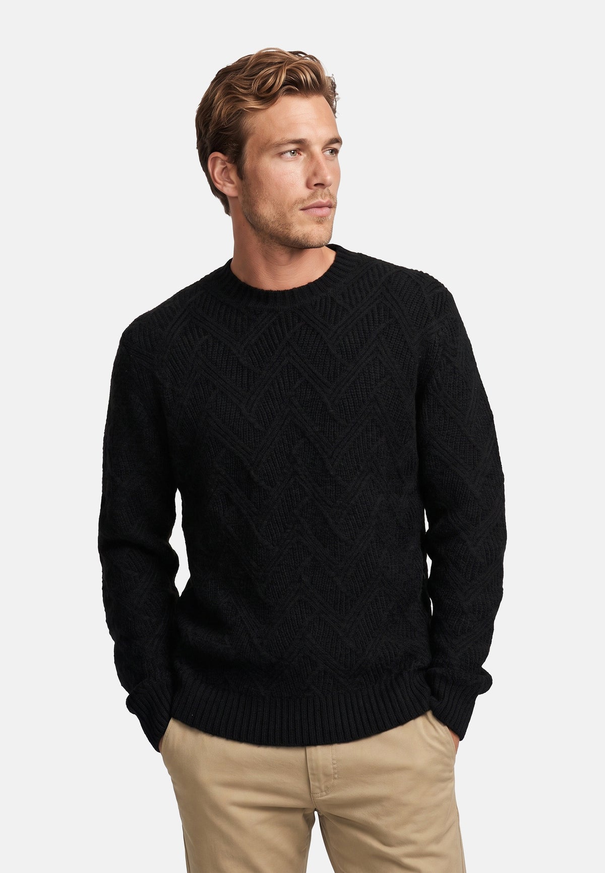 Knitted Sweater KSPollard Crew Neck Black