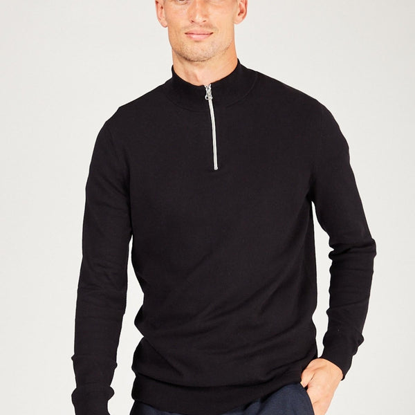 Toke Cashmere half zip knit - Black – Kronstadtbrand